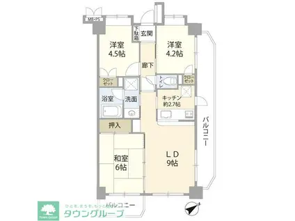 サンハロー横須賀中央駅前(3LDK/5階)の間取り写真