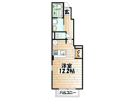 プランドール(1K/1階)の間取り写真