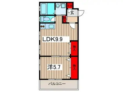 メゾン・プチパレ(1LDK/2階)の間取り写真
