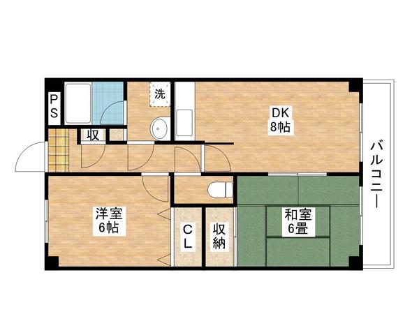 葵マンションII(2LDK/2階)の間取り写真