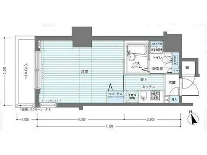 レジディア銀座東(1K/5階)の間取り写真