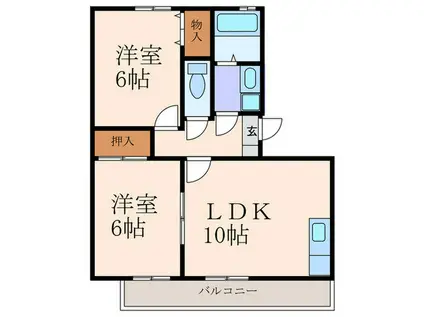 エトワール嵐山(2LDK/2階)の間取り写真