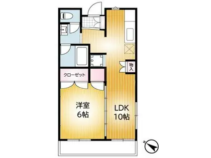 ファーストエリア(1LDK/3階)の間取り写真