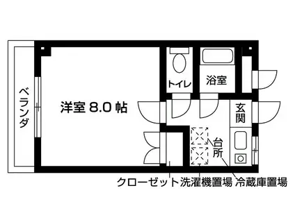 I.REX 習志野台マンション(1K/1階)の間取り写真