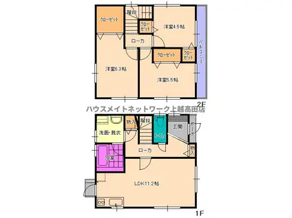 キューブ滝寺A(3LDK/1階)の間取り写真