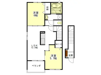 マイプレイス(2LDK/2階)の間取り写真