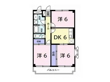 ガーデンプレイスI(3DK/2階)の間取り写真