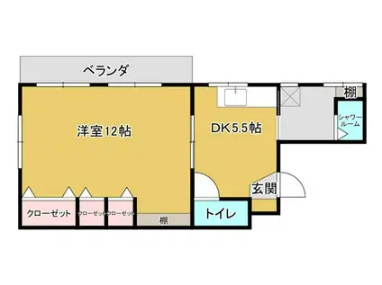 メゾンエーワン(1DK/2階)の間取り写真