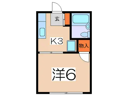 クレール枡形A(ワンルーム/1階)の間取り写真