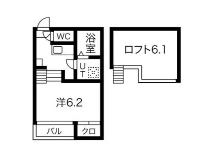 シャルムコーポ尾頭橋(1K/1階)の間取り写真