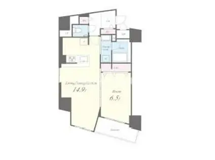 ファルマシアントアロード(1LDK/9階)の間取り写真