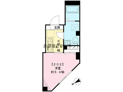 BIANCO W ビアンコダブリュー学生・社会人に(1K/2階)の間取り写真