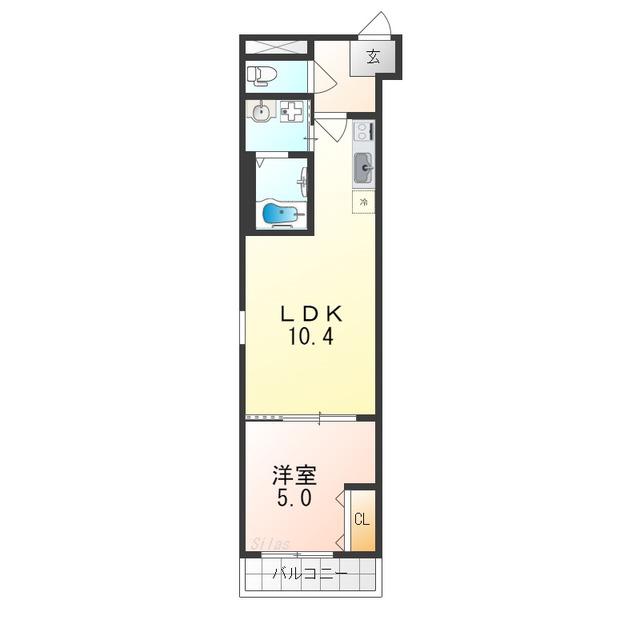 フジパレス高石駅北II番館(1LDK/1階)の間取り写真