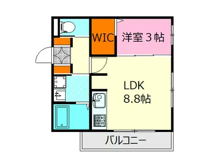 ホスタ光が丘(1LDK/1階)の間取り写真