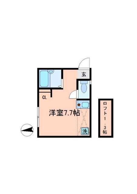 あおばトラスト北千住(ワンルーム/3階)の間取り写真