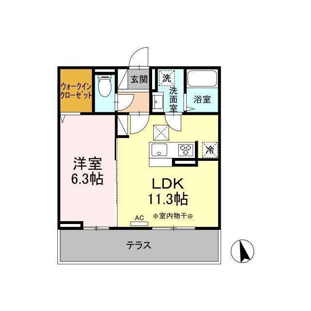 DーROOM清水新居I(1LDK/2階)の間取り写真