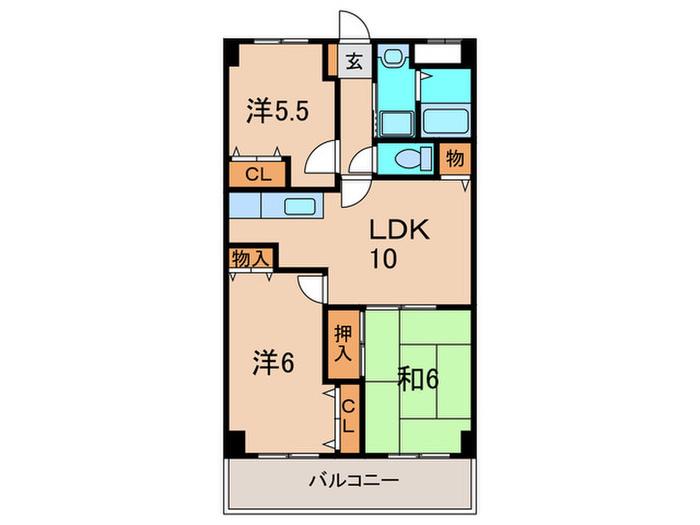 ひよどり(3LDK/3階)の間取り写真