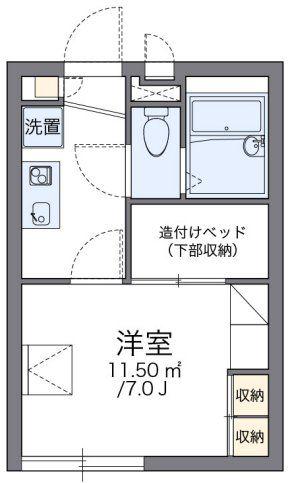 レオパレスガーベラ(1K/2階)の間取り写真