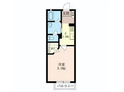 フォレストツツミII(1K/1階)の間取り写真