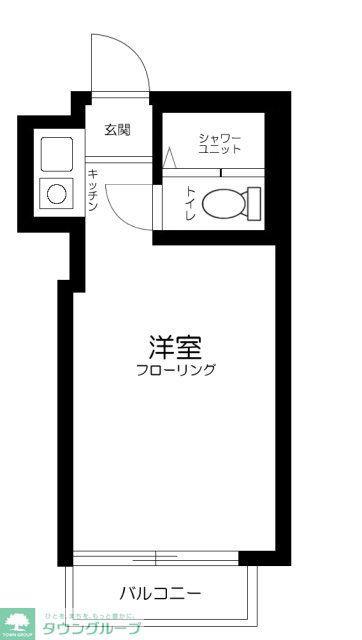 メトリブ三軒茶屋(ワンルーム/1階)の間取り写真