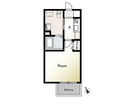 R2ハイツ(1K/2階)の間取り写真