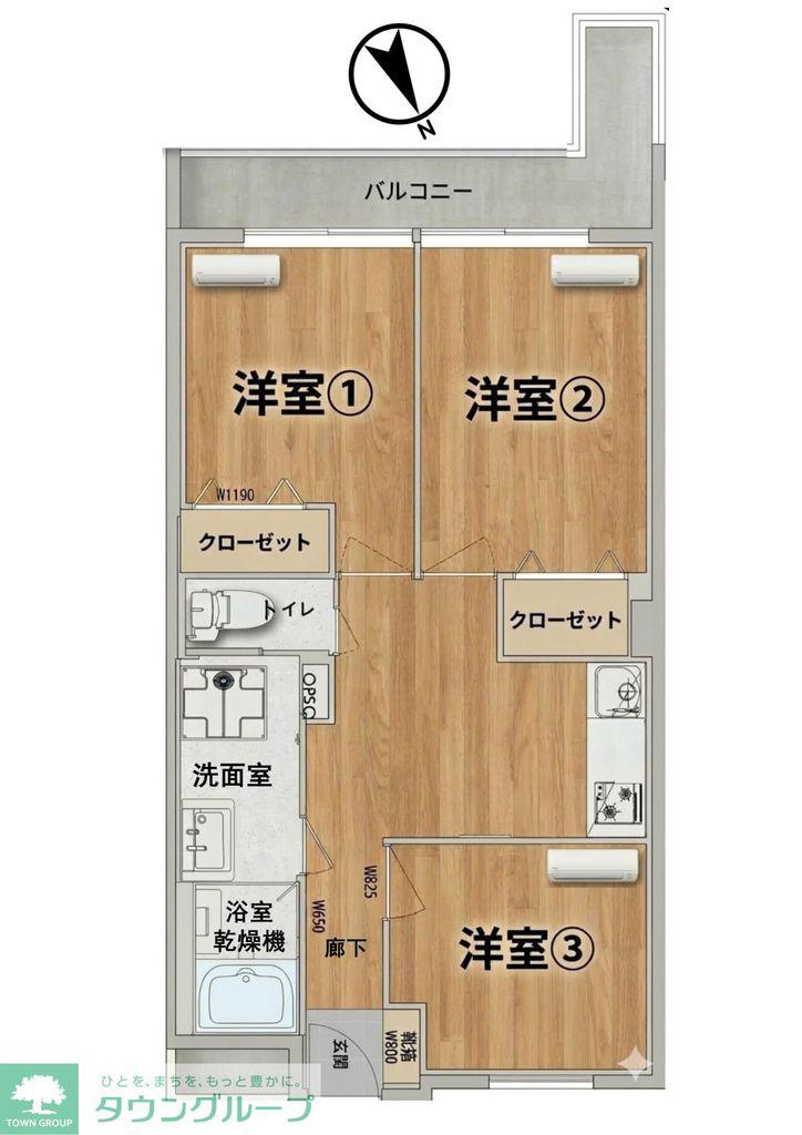 江戸川ハイツ(3DK/3階)の間取り写真