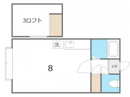 ノエール前田(ワンルーム/2階)の間取り写真