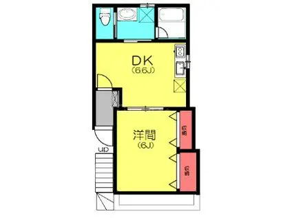 FLOWER HEIGHTS LAN(1DK/1階)の間取り写真