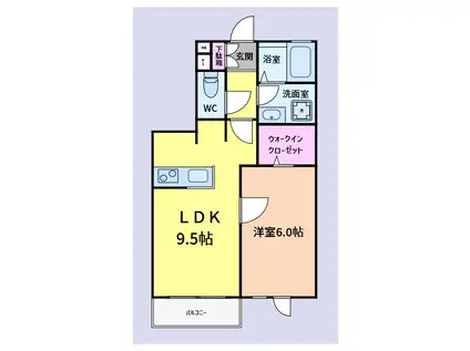ヴィラS金沢八景(1LDK/2階)の間取り写真