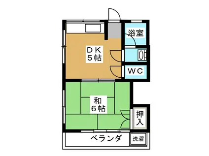 ハイムレスト(1DK/2階)の間取り写真