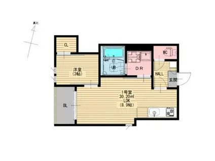 REGALEST熊本中央(1LDK/3階)の間取り写真