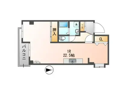 グレースハイツ(ワンルーム/3階)の間取り写真