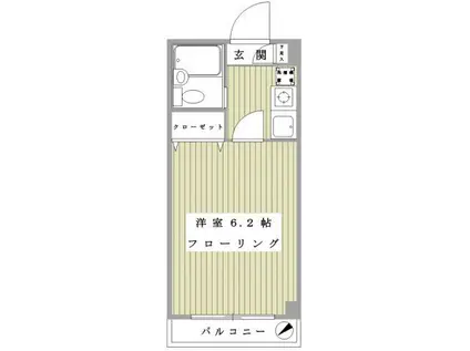 シンフォニア・セタス(1K/3階)の間取り写真