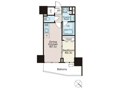 クラシアム文京白山(1DK/5階)の間取り写真