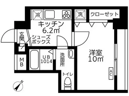 五反田コーポビアネーズ(1K/9階)の間取り写真