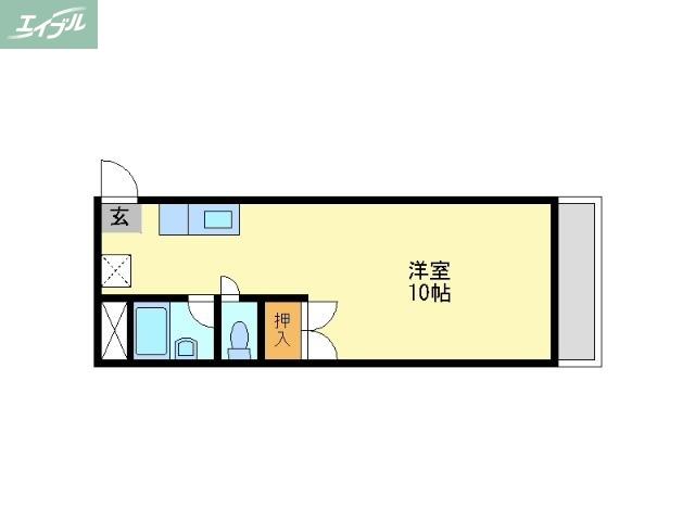 LARA医大東(1K/2階)の間取り写真