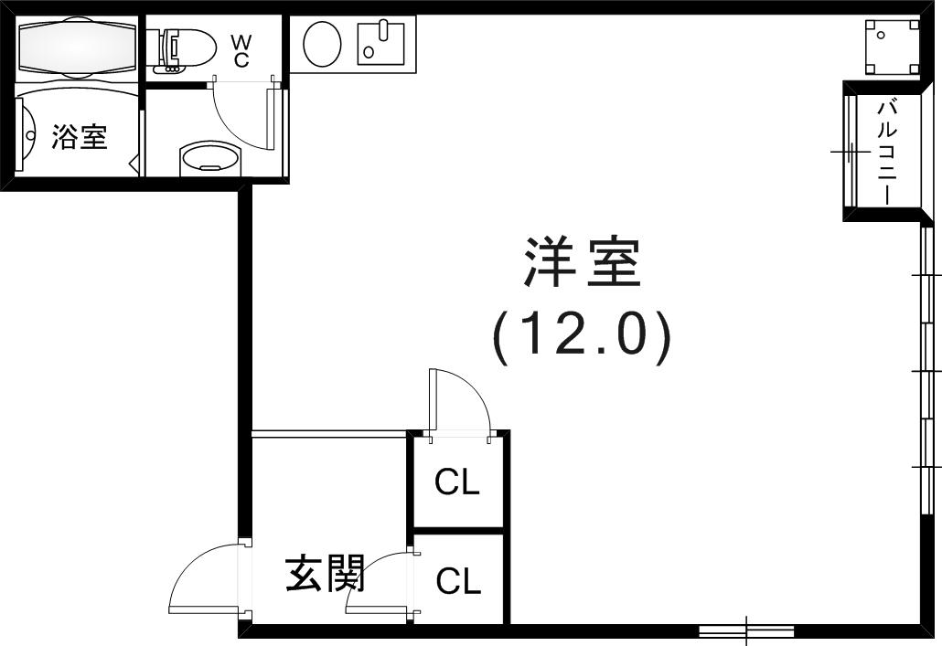 VILLAMARIA(ワンルーム/3階)の間取り写真