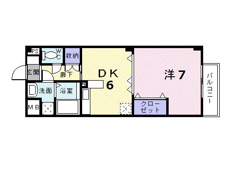 ソシオグランデ(1DK/2階)の間取り写真