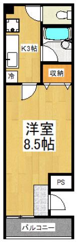フェローチェ清瀬(1K/4階)の間取り写真