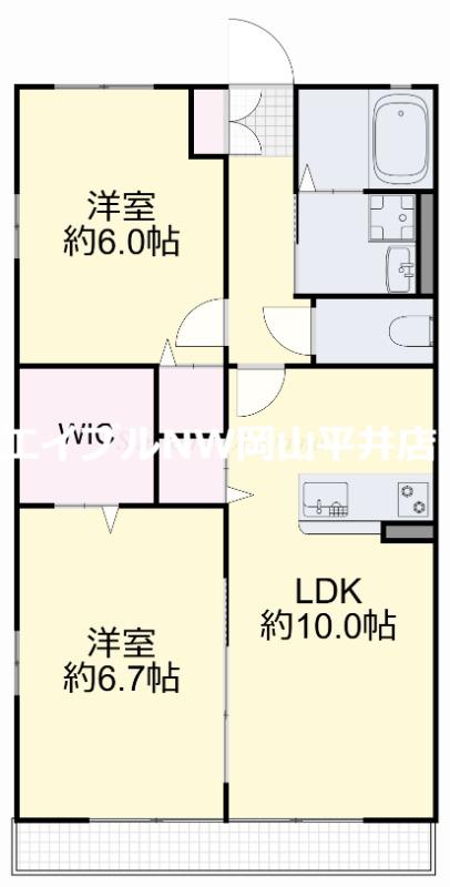 エンドレスVI(2LDK/2階)の間取り写真