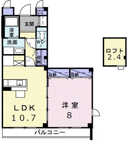プレッソ・ベル(1LDK/2階)の間取り写真