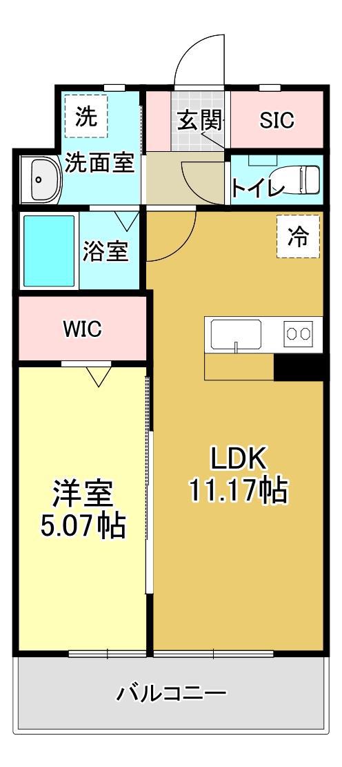DRESSE有玉(1LDK/1階)の間取り写真