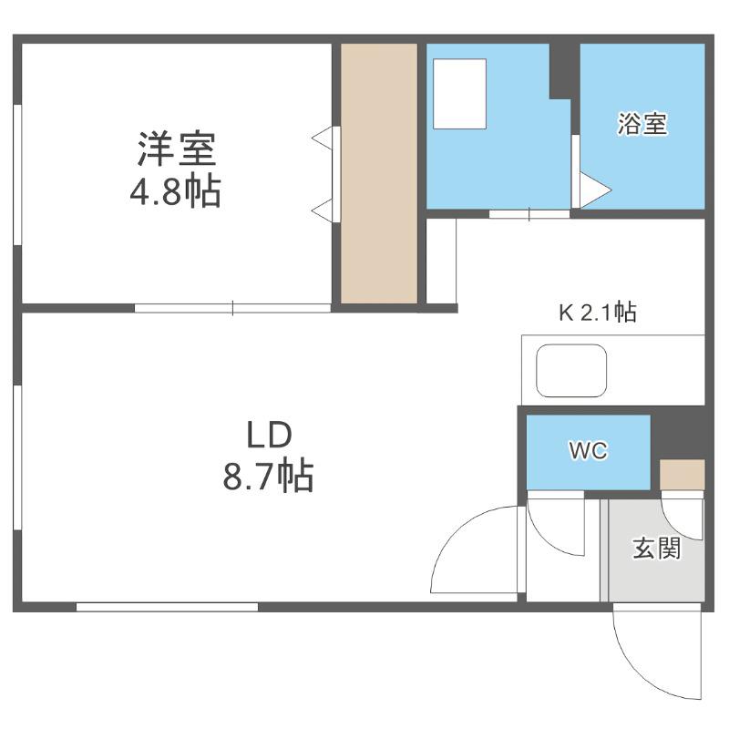 PROGRACE S19(1LDK/2階)の間取り写真