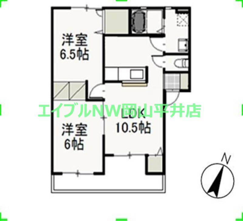 シャトレカタヤマ(2LDK/1階)の間取り写真