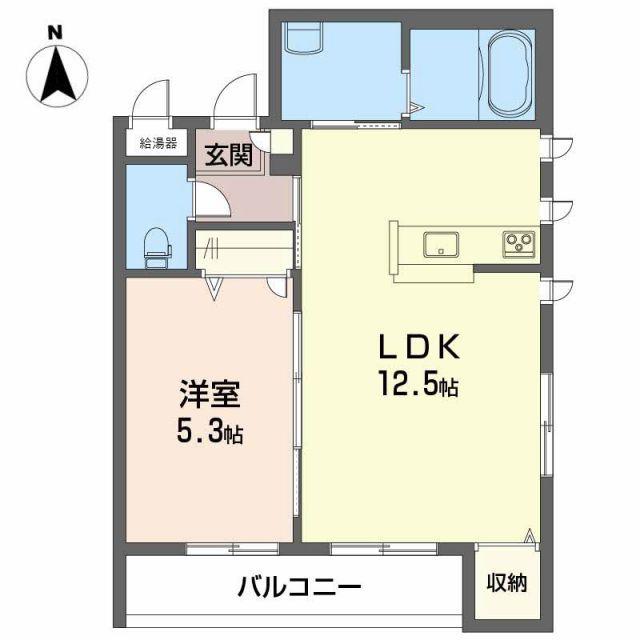グランマスト松山(1LDK/3階)の間取り写真