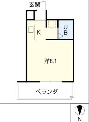 朝日プラザアクシス東別院(ワンルーム/2階)の間取り写真