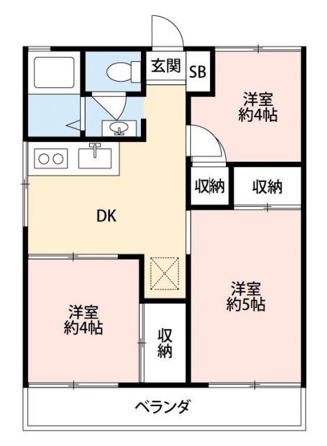 サンハイム(3DK/1階)の間取り写真