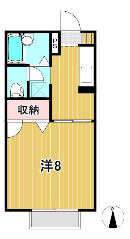 クレールハウスII(1K/1階)の間取り写真