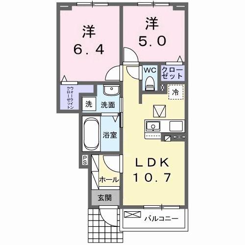 ブリエ ココン(2LDK/1階)の間取り写真
