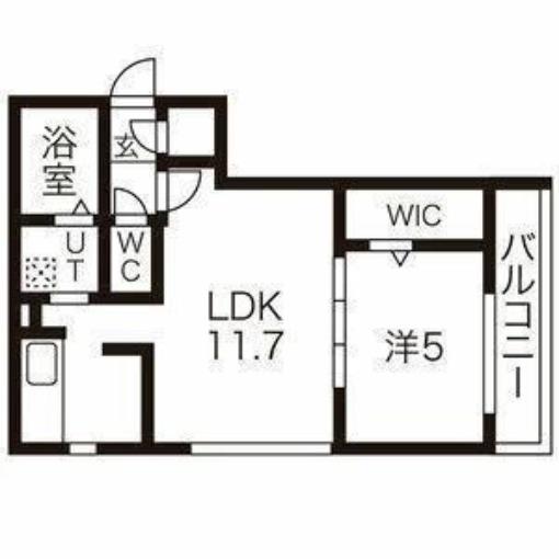 プレオン ウエストロカ(1LDK/1階)の間取り写真
